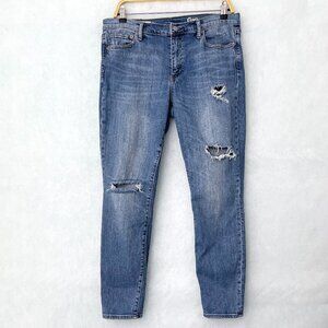 GAP 1969 Women's Jeans Authentic True Skinny Distressed Medium Wash size 30S